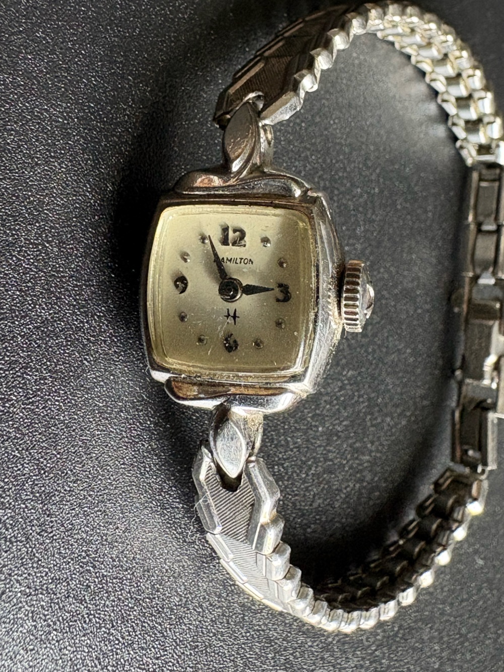 Hamilton‎ Women's Vintage White Gold Bracelet Watch with Champagne Dial